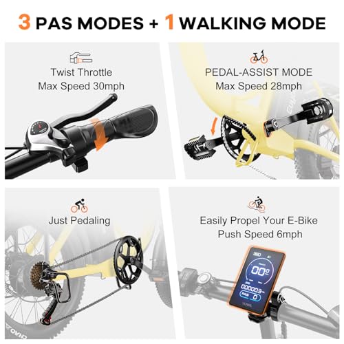 1000W Folding Electric Bike,48V 20AH Removable Battery E Bike,30+MPH,80 Miles Max Range Electric Bike for Adults,20" Fat Tire Foldable ebike