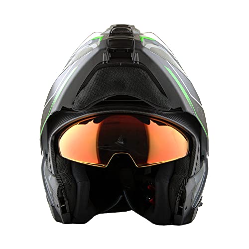 Martian Motorcycle Modular Full Face Helmet Flip up Dual Visor Sun Shield: HG362 Matt Black