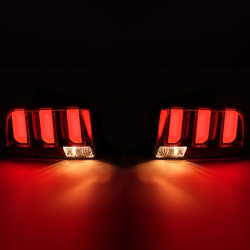 LED Tail Lights Assembly Compatible with 2005 2006 2007 2008 2009 Ford Mustang Rear Taillights Brake Lamp, Black Housing Clear Lens