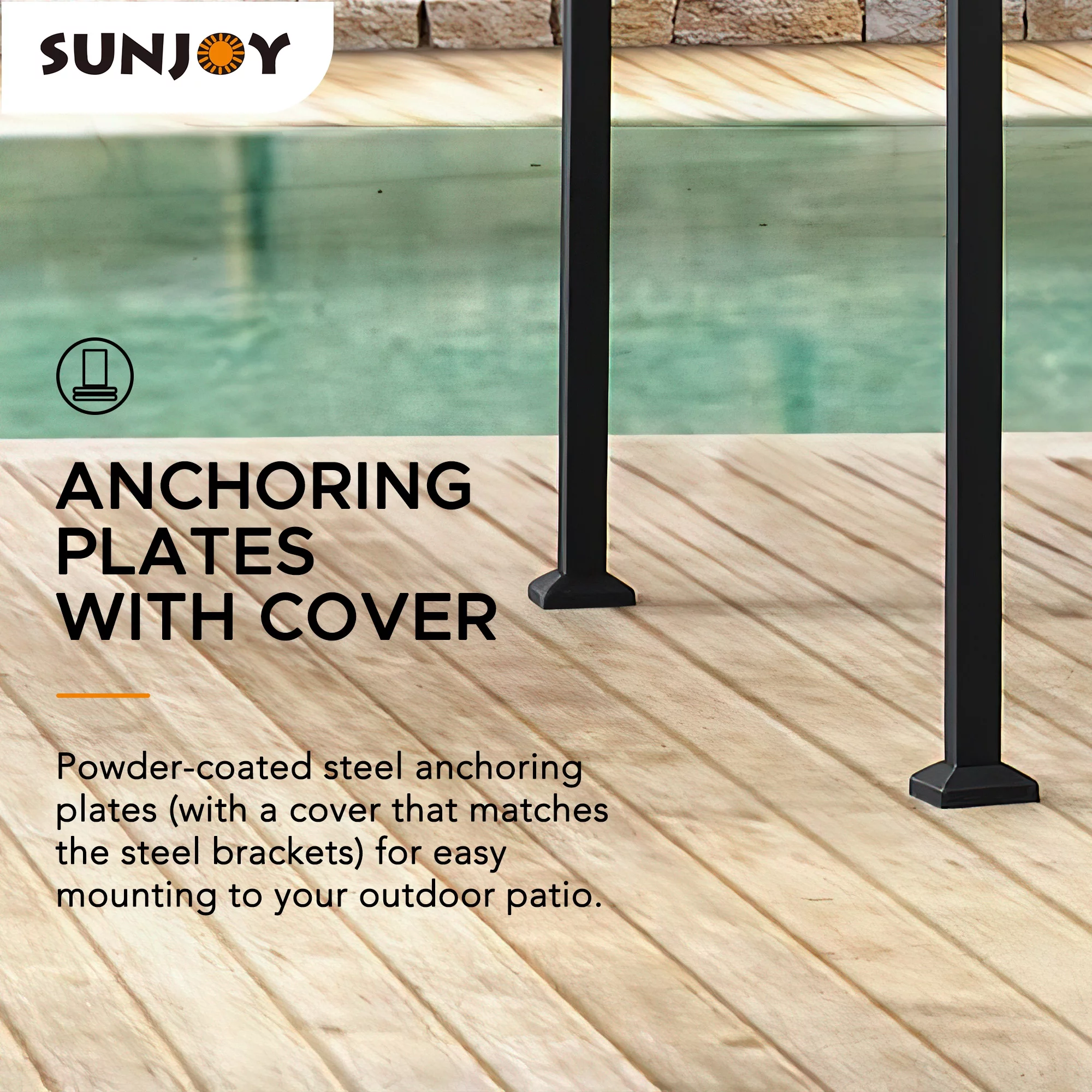 Sunjoy 5 x 8 ft Black Steel Frame Double Tiered Canopy Grill Gazebo for Outdoor, Patio, Garden, and Backyard Activities,Gray and Black
