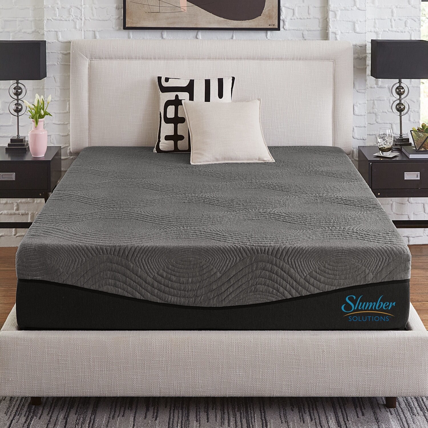 Slumber Solutions  Active 14-inch Charcoal Memory Foam Mattress King