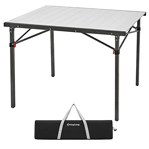 KingCamp Camping Table Folding Portable Table Aluminum Roll Up Lightweight Foldable Large Camp Table for Indoor Outdoor Picnic Backyard, 53.5"X27.5"