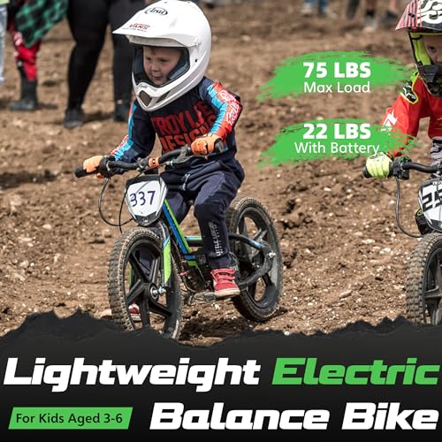 OLALA Electric Dirt Bike for Kids Aged 3-6, 170W Racing Grade Electric Motorcycle, New Aluminum Frame with 2 Power Modes, 24V Detachable Battery