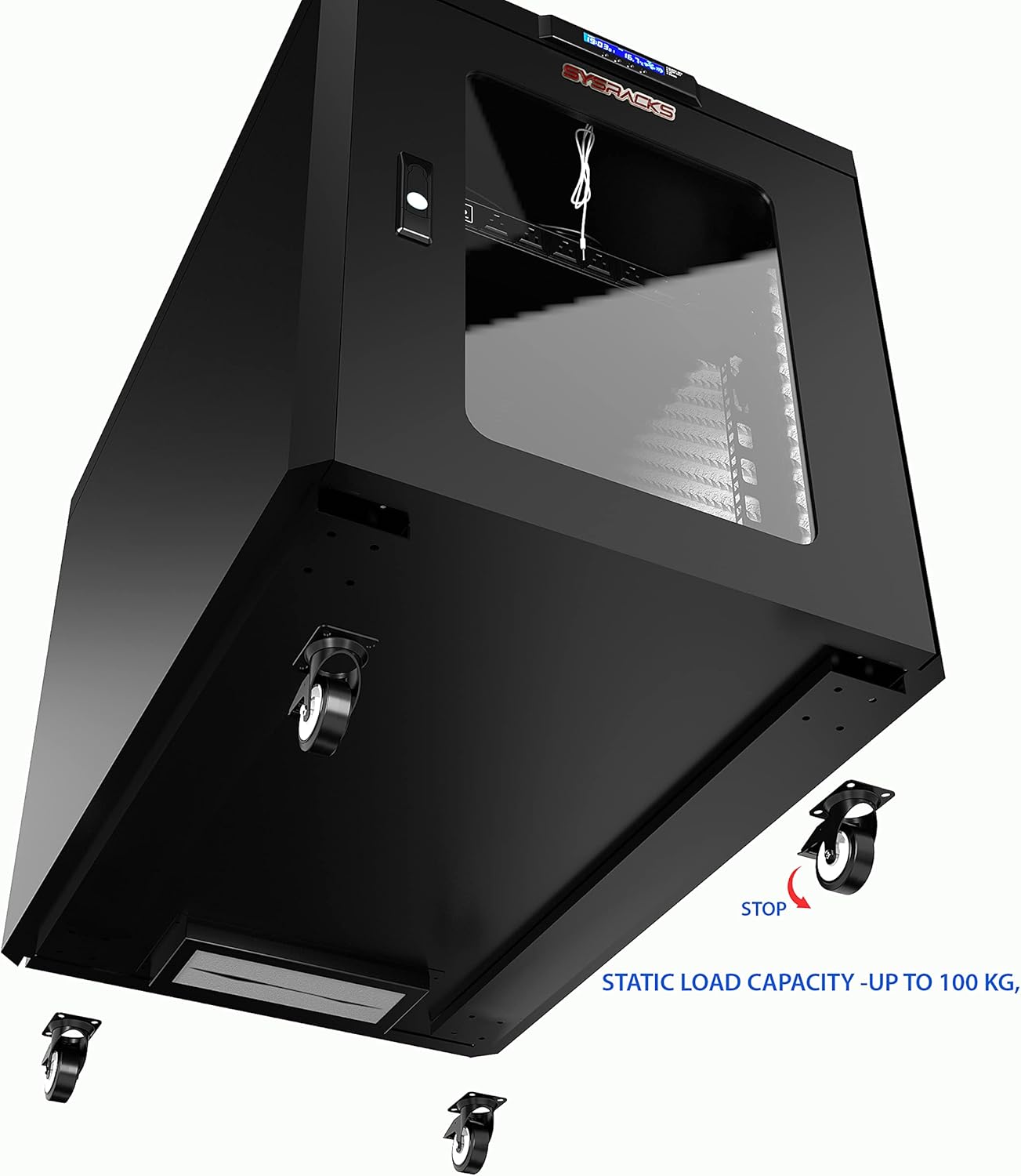 Sysracks 12U 35 inch Depth Soundproof Server Rack Cabinet Quiet Server Cabinet Enclosure Silent Acoustic Server Rack up to 36% Noise Reduction