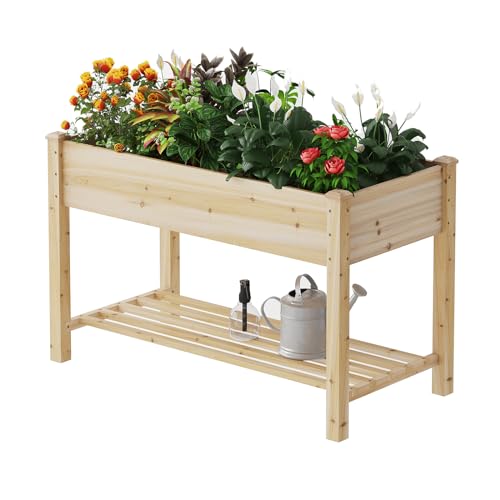 Wooden Raised Garden Bed ，Planter Box with Legs, Wooden Planter -Grow Herbs and Vegetables Outdoors &ndash; Naturally Rot-Resistant