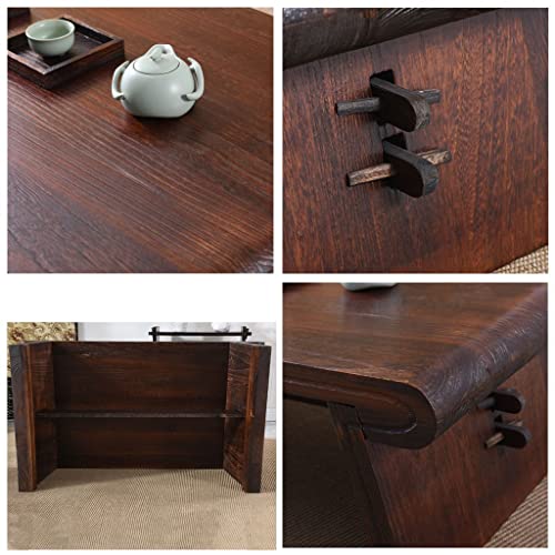 Retro Low Table Coffee Table Japanese Tatami Table Living Room Zen Tea Table Coffee Table Suitable for Bay Window (Size : 60x40x30cm)