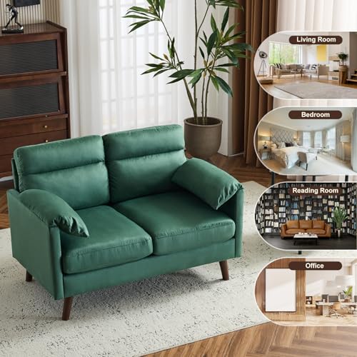Karl home Mini Loveseat Sofa Couch, 48.8" Small Loveseat with Suede Nap Upholstery for Living Room, Comfy Seating Love Seat for Small Space