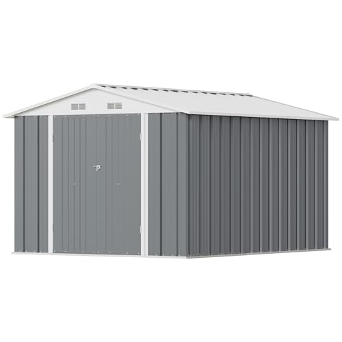 Greesum 5×3 FT Outdoor Storage Shed, Metal Storaged Sheds Without Floor, Tool Sheds with Lockable Doors and Sloping Roof for Garden, Patio, Backyard