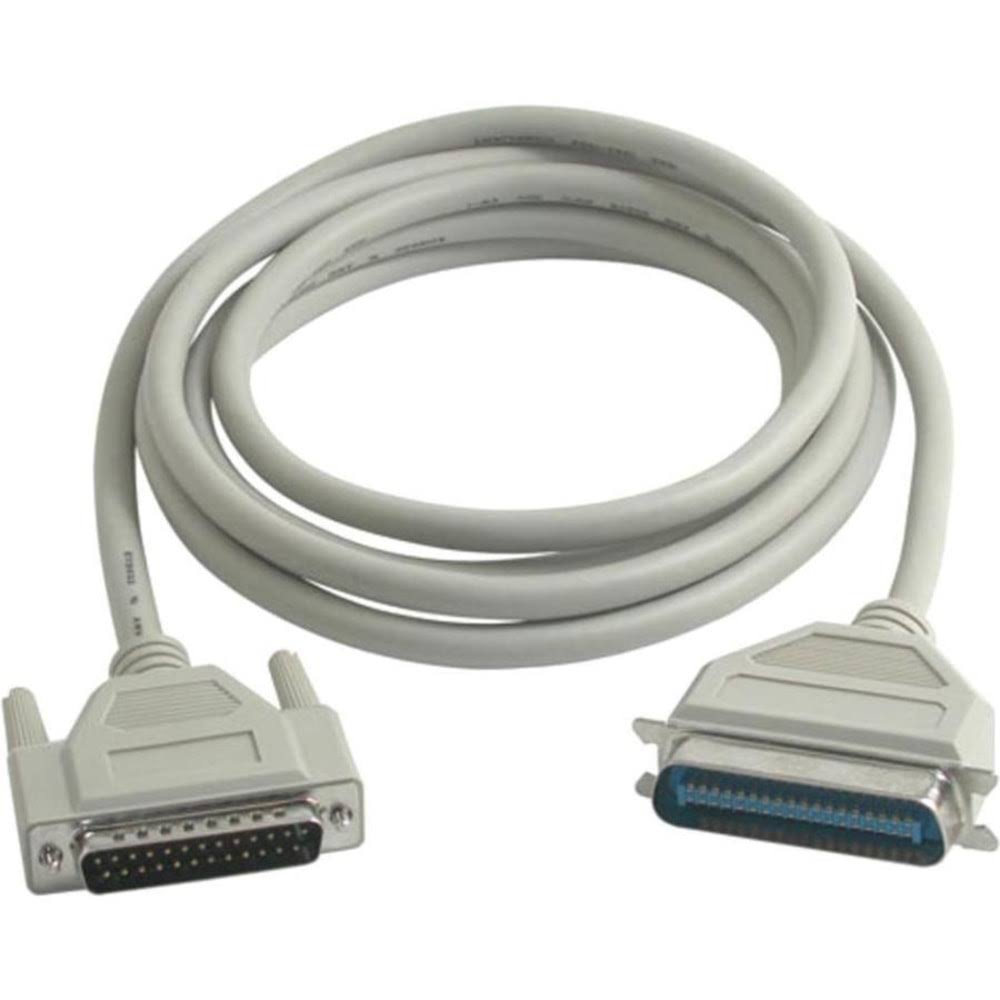 C2G 06093 30ft IEEE-1284 DB25 Male to Centronics 36 Male Parallel Printer Cable