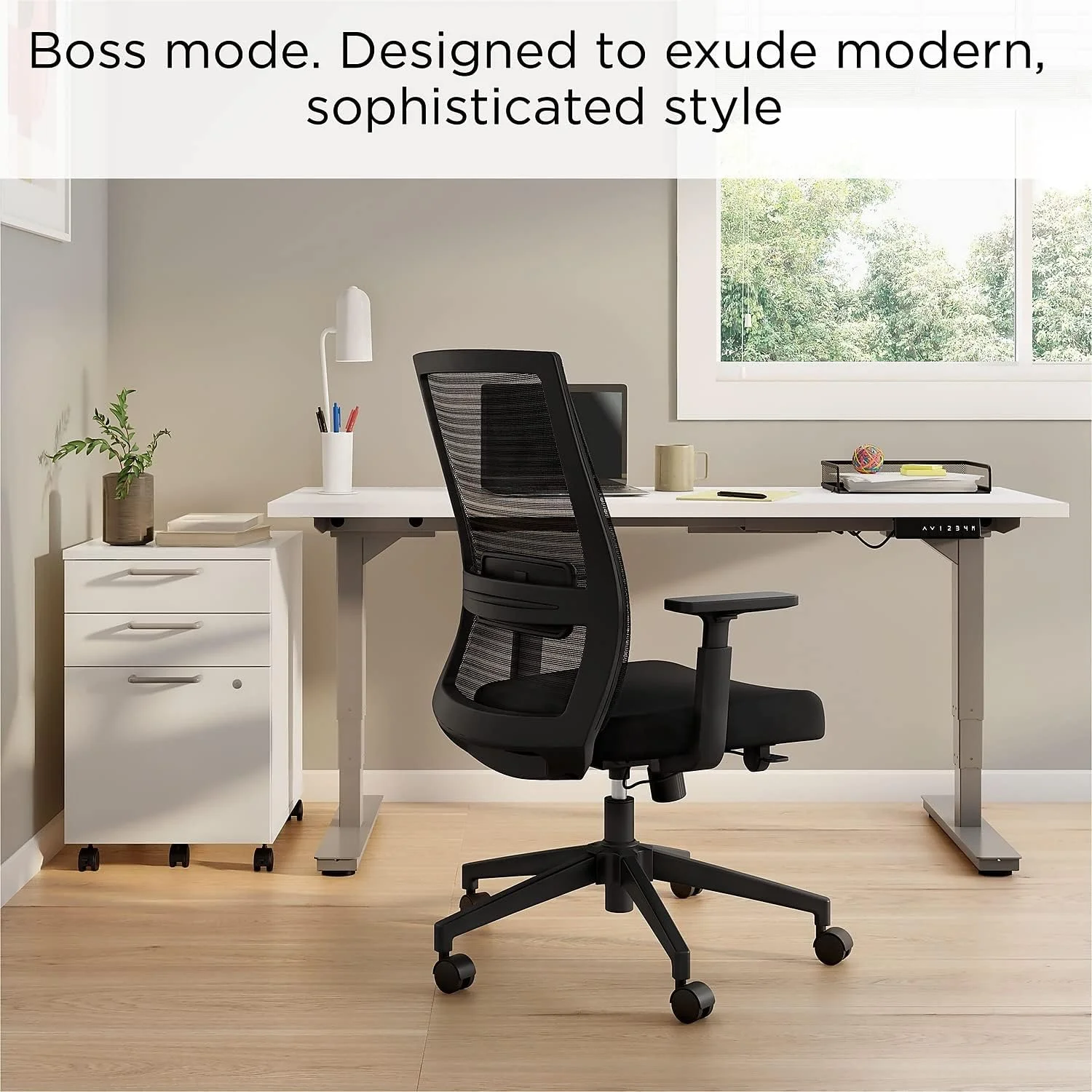 Prestige Marrett Fabric/Mesh Swivel Task Chair, Black, 2/Pack (Un53249-Ccvs)