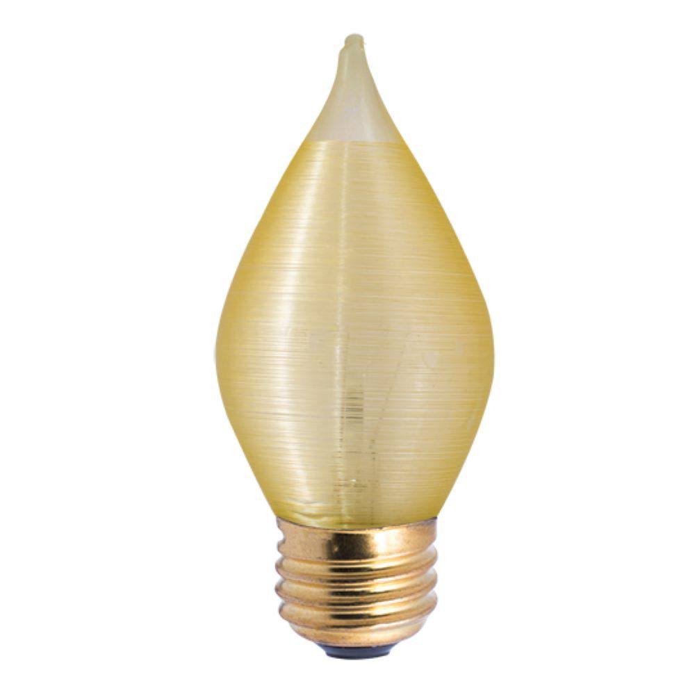 Bulbrite Spunlite Pack of (25) Dimmable Amber Candelabra (E12) Incandescent Bulb - 40 Watt - Amber C15 Medium