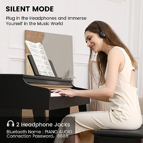 Fesley Digital Piano 88 Key Weighted Keyboard: Home Electric Pianoforte With Hammer Action For Professional