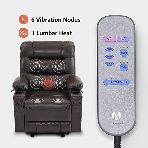 MCombo Zero Gravity Power Recliner Chair with Heat and Vibration Massage, Reclining Chair with USB Ports, Cup Holders for Living Room