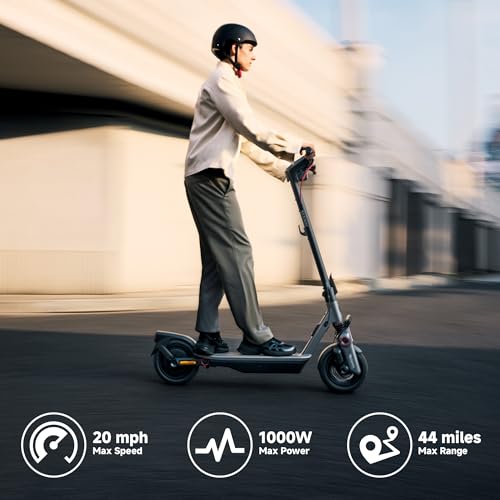 Segway Ninebot F3 Electric Scooter, Up to 20 MPH, 44-Mile Range, Self-Sealing Tubeless Tires, Front Hydraulic & Rear Elastomer Suspension