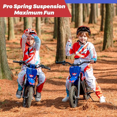 E500 36V Kids Electric Dirt Bike, Electric Motorcycle with 700W Motor | 21.7 mph Max Speed, 15.5-Mile Range & 3 Speeds Off-Road Bike for Ages 4-8