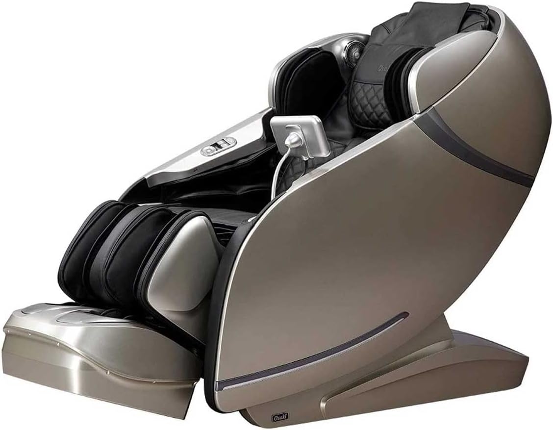 Osaki OS-Pro First Class | Black & Beige | 3D L-Track Full Body Massage Chair | Zero Gravity | Full Air Compression | Lumbar Heating | Extending Foot