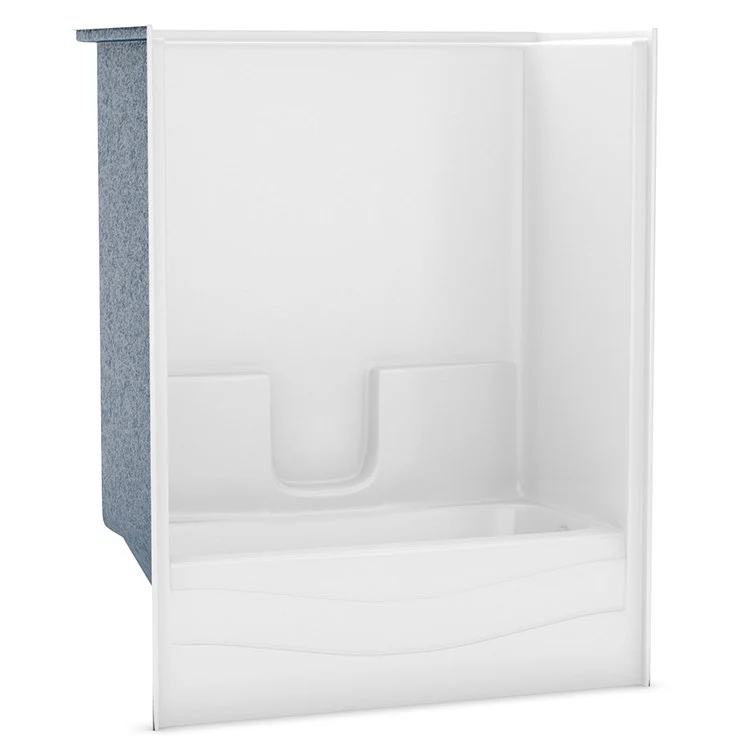 Tub and Shower Module 60 x 30 x 74-3/4 Inch AcrylX Right Drain White