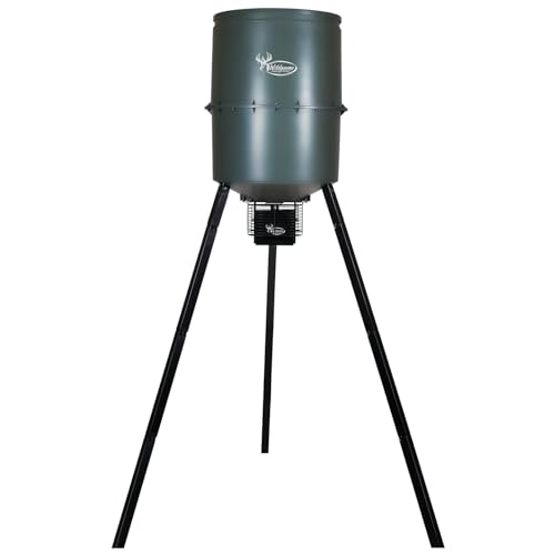 WILDGAME INNOVATIONS Quick-Set Pro 270lb Game Feeder with Digital Timer Durable Varmint-Proof Tripod Corn/Pellet Deer Hunting Feeder with 1-6