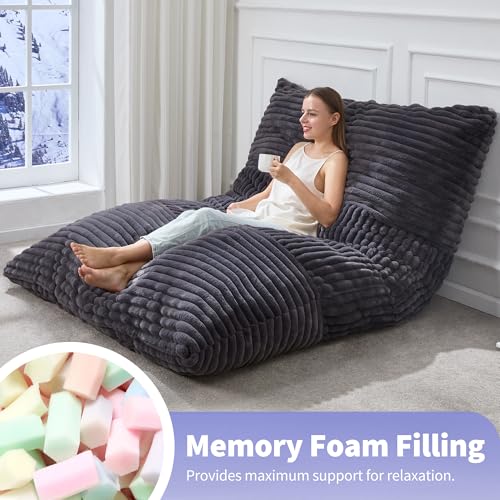 Hobestluk 3 in 1 Bean Bag Chair Giant Bean Bag Chairs Convertible Bean Bag Floor Cushion with Machine Washable Cover