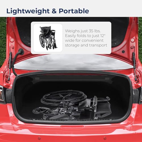 Drive Medical Cruiser III Light Weight Wheelchair with Various Flip Back Arm Styles and Front Rigging Options, 16 Inch
