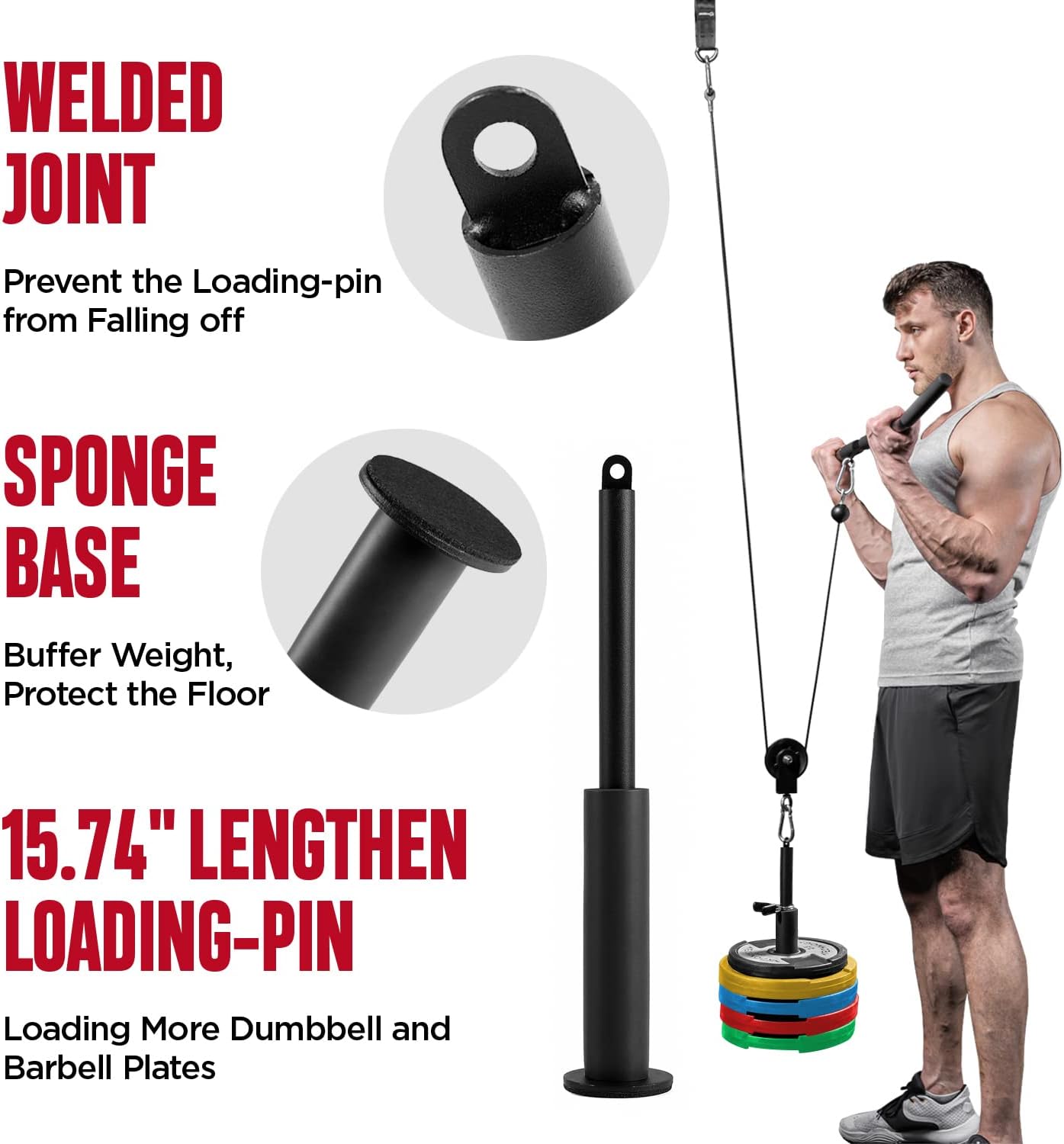 FitBeast Pulley System Gym, Cable Weight Pulley System for Gym LAT Pulldown, Biceps Curl Workout, Ideal Home Gym Equipment for Forearm, Shoulder