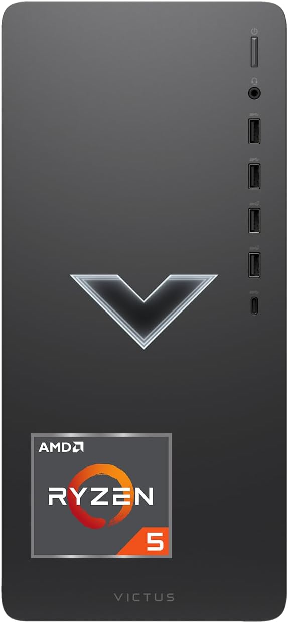HP Victus Gaming Tower Desktop, AMD Ryzen 5 5600G (beat i5-12400), AMD Radeon RX 6400, 16GB RAM, 512GB SSD, Wi-Fi, RJ-45, HDMI, Display Port