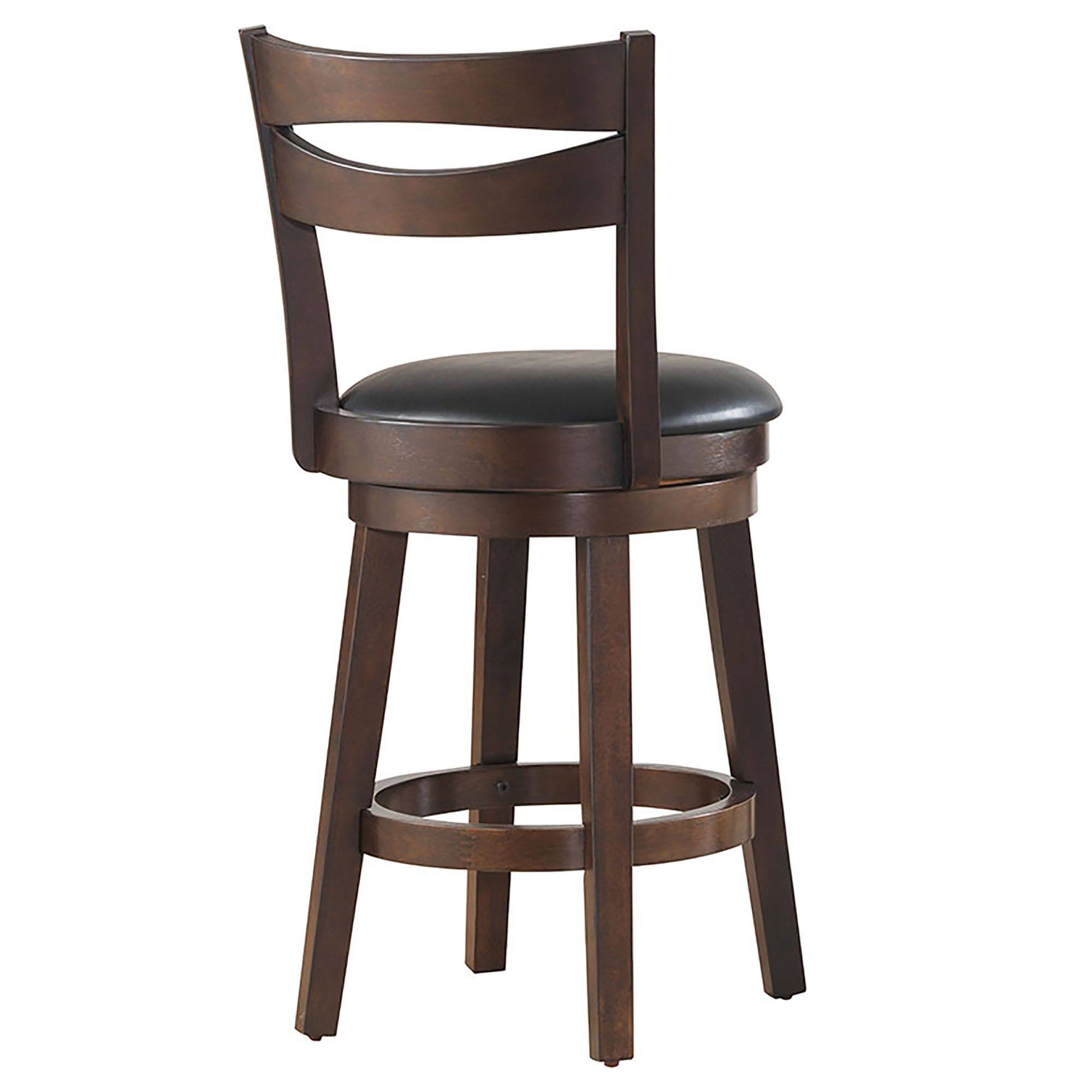 Set of 2 Black and Brown Solid Swivel Counter Stools 39.50x22