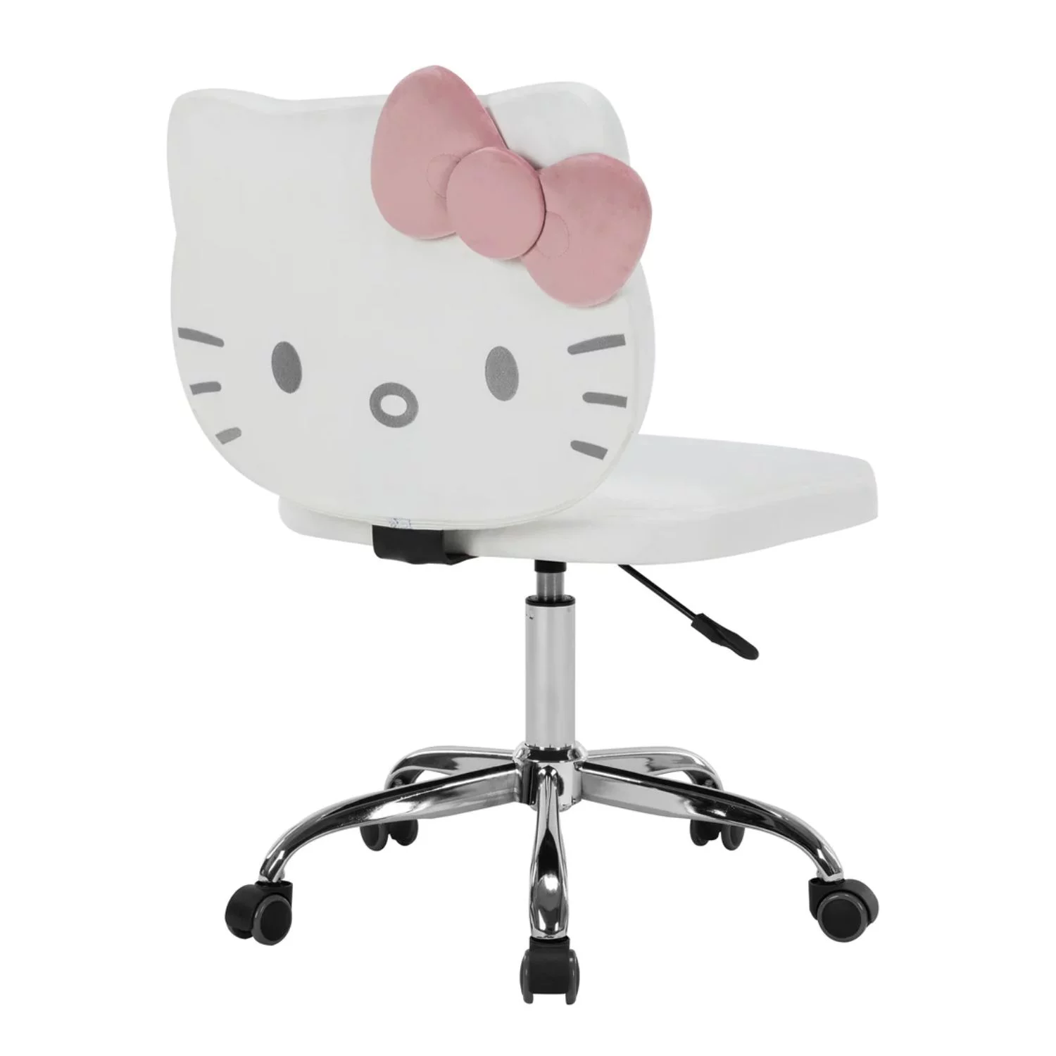 Impressions Vanity Hello Kitty Kawaii Swivel Vanity Chair for Makeup Room with Wheels Rolling Armless Chair (Pink) - Radiant Selections