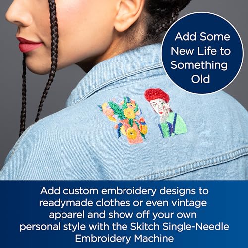 Brother Skitch Single-Needle Embroidery Machine powered by the required Artspira mobile app, 4” x 4” Embroidery Area, Bluetooth Connected