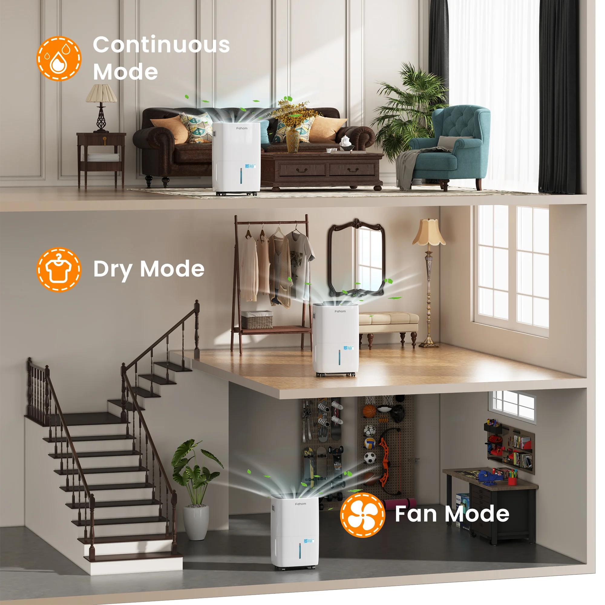 Yaufey 150 Pints Dehumidifier with Pump - 7000 Sq.Ft Dehumidifier for Basement with Drain Hose and 2.03 Gal Water Tank