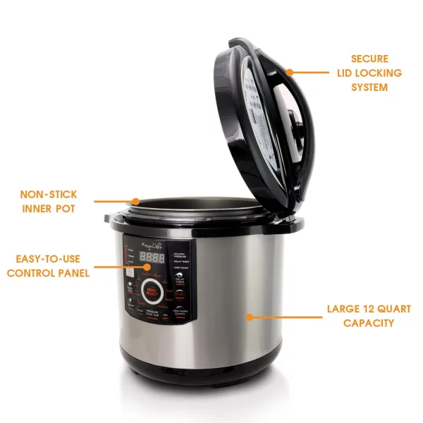 Megachef 12-Quart Digital Pressure Cooker, 17" x 15"