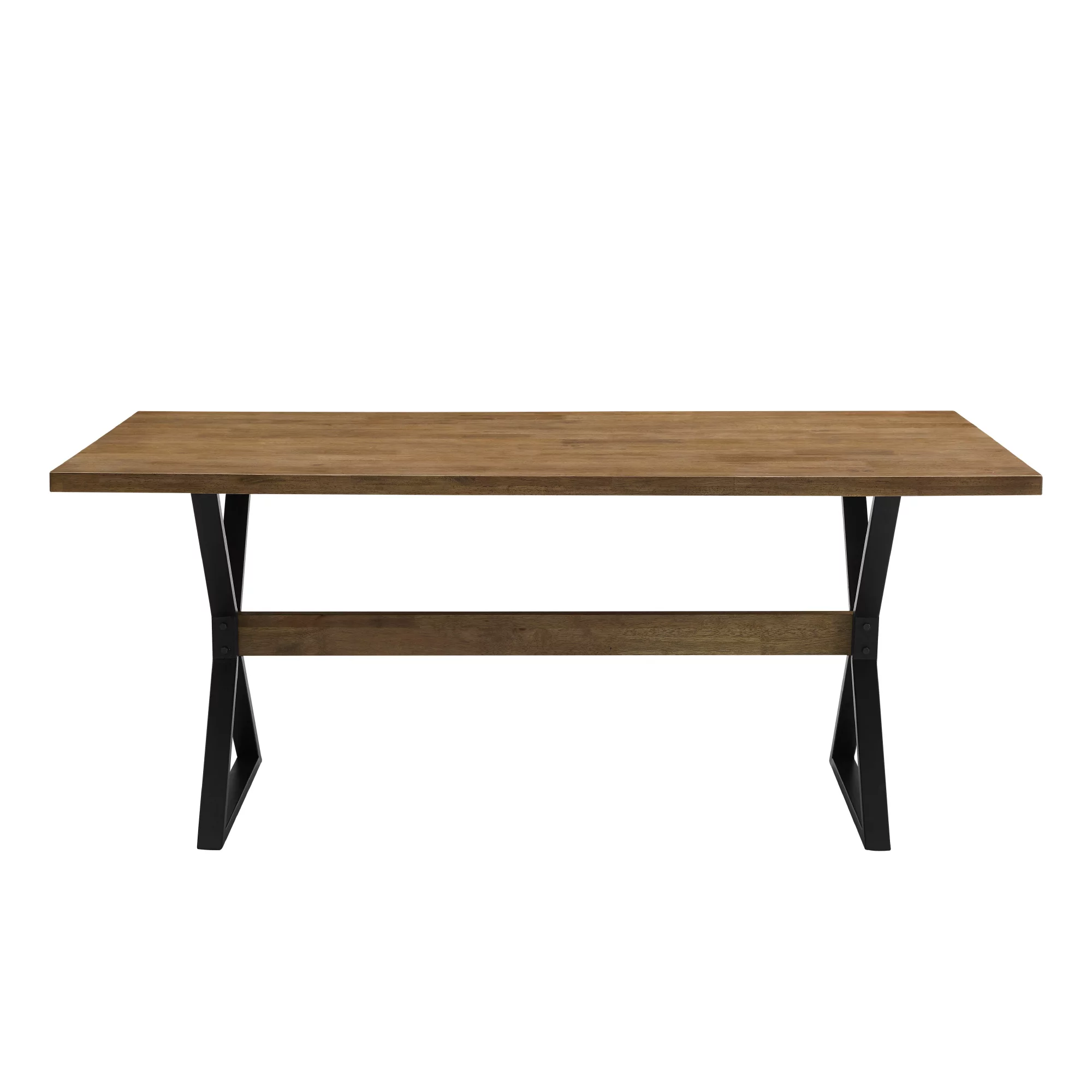Walker Edison Modern Farmhouse X Leg Dining Table, Reclaimed Barnwood