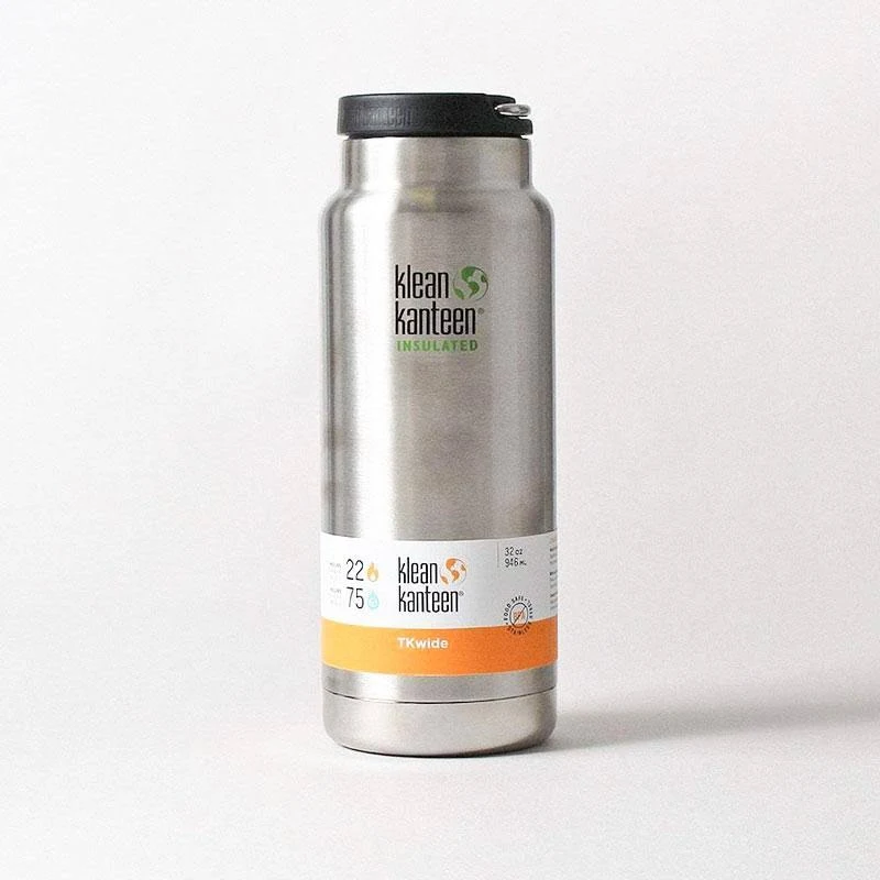 Klean Kanteen TKWide 946ml Insulated Bottle Loop Cap Brushed Stainless