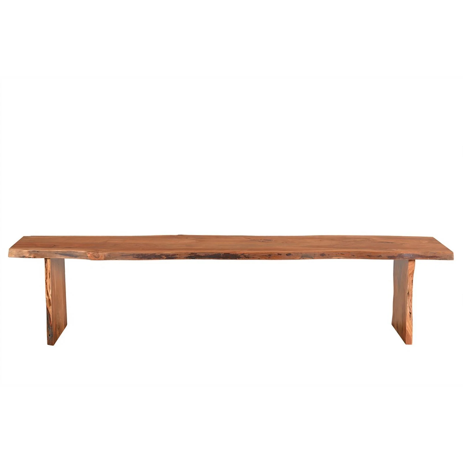 Taran Designs Harper 85" Live Edge Solid Wood Bench in Brown
