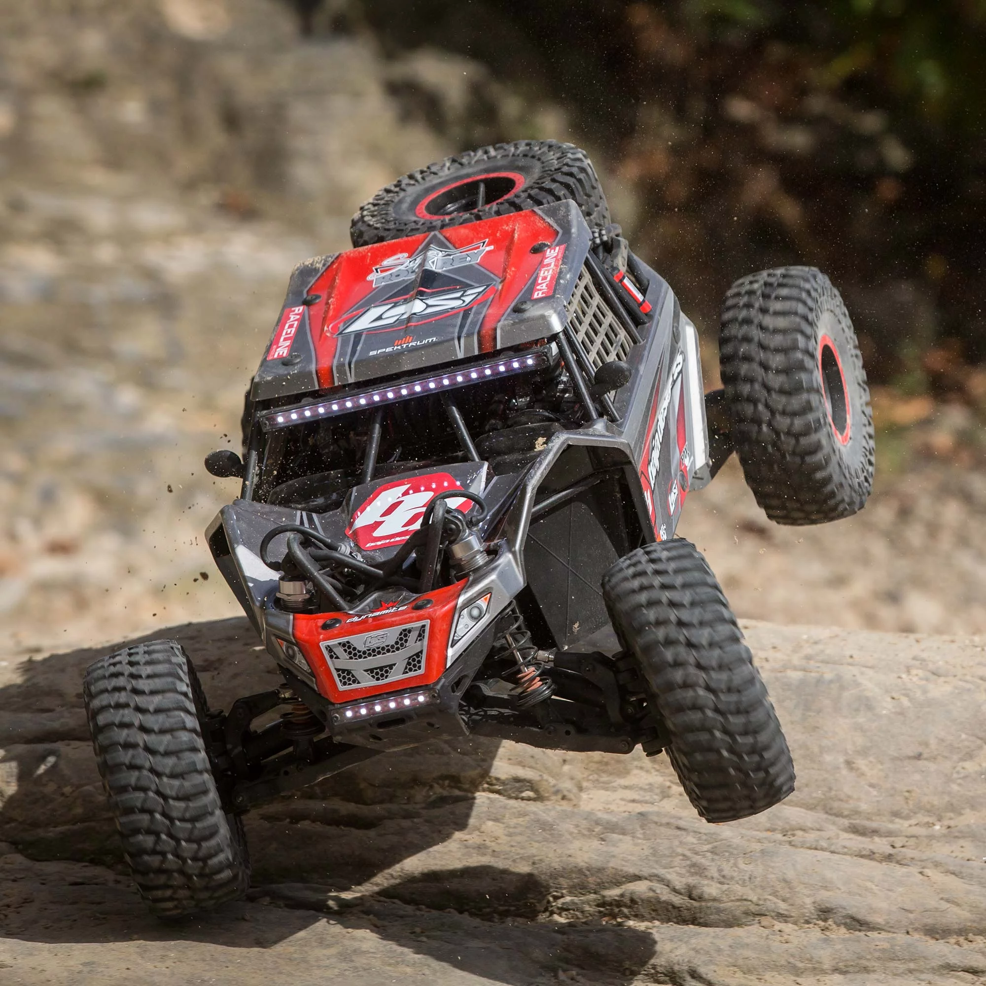 Losi RC Truck 1/6 Super Rock Rey V2 4 Wheel Drive Brushless Rock Racer RTR Battery and Charger Not Included Gray LOS05016V2T2 Cars Electric Kit Other