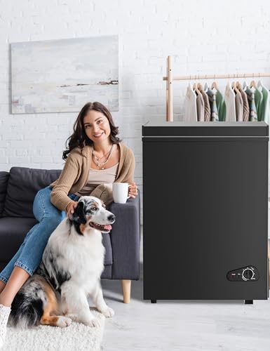 7.0 Cu Ft Chest Freezer - Energy Efficient & Quiet Mini Freezer with Adjustable Thermostat - Compact Deep Freezer for Home, Apartment, and Garage