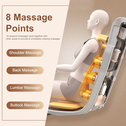 FDW Shiatsu Massage Chairs Full Body and Recliner Zero Gravity Massage Chair Electric with Built-in Heart Foot Roller Air Massage Easy to Move for