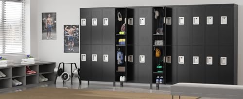 72" Metal Locker for Employees 3 Doors Blue Steel Storage Locker for Office, School, Gym - Metal Storage Cabinets for Home, Office, Gym, School