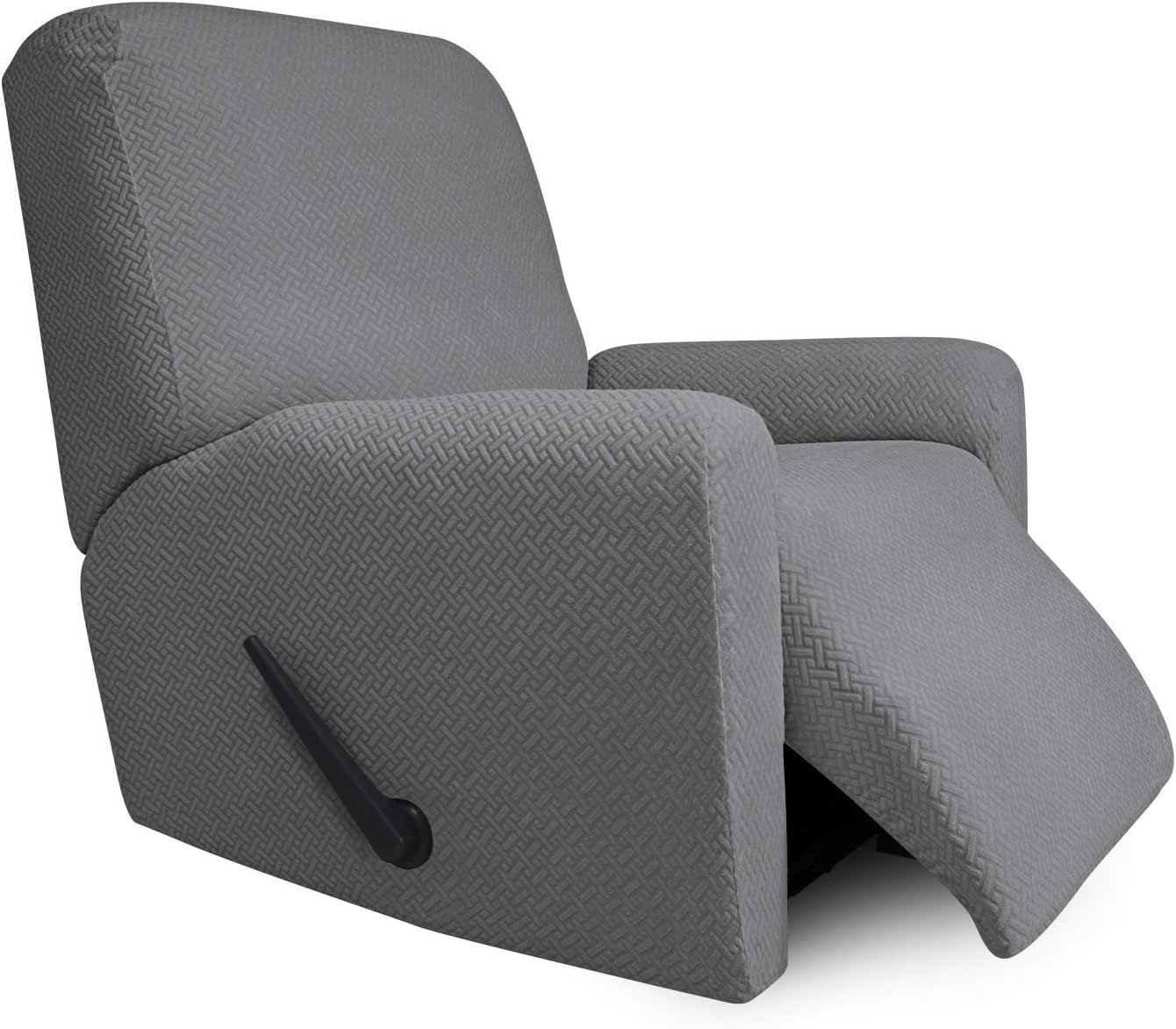 Easy-Going Stretch Jacquard Recliner Couch Cover, 4-Piece Soft Sofa Cover, Sofa Slipcover with Elastic Loop, Washable Furniture Protector for Kids