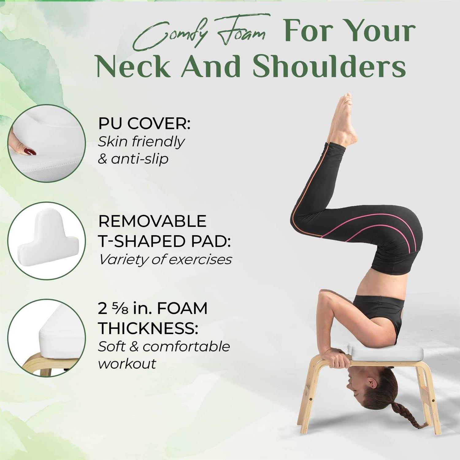 Yes4all Yoga Headstand Bench with PU Pads and Thickness Foam - Sports Supplies Online Store