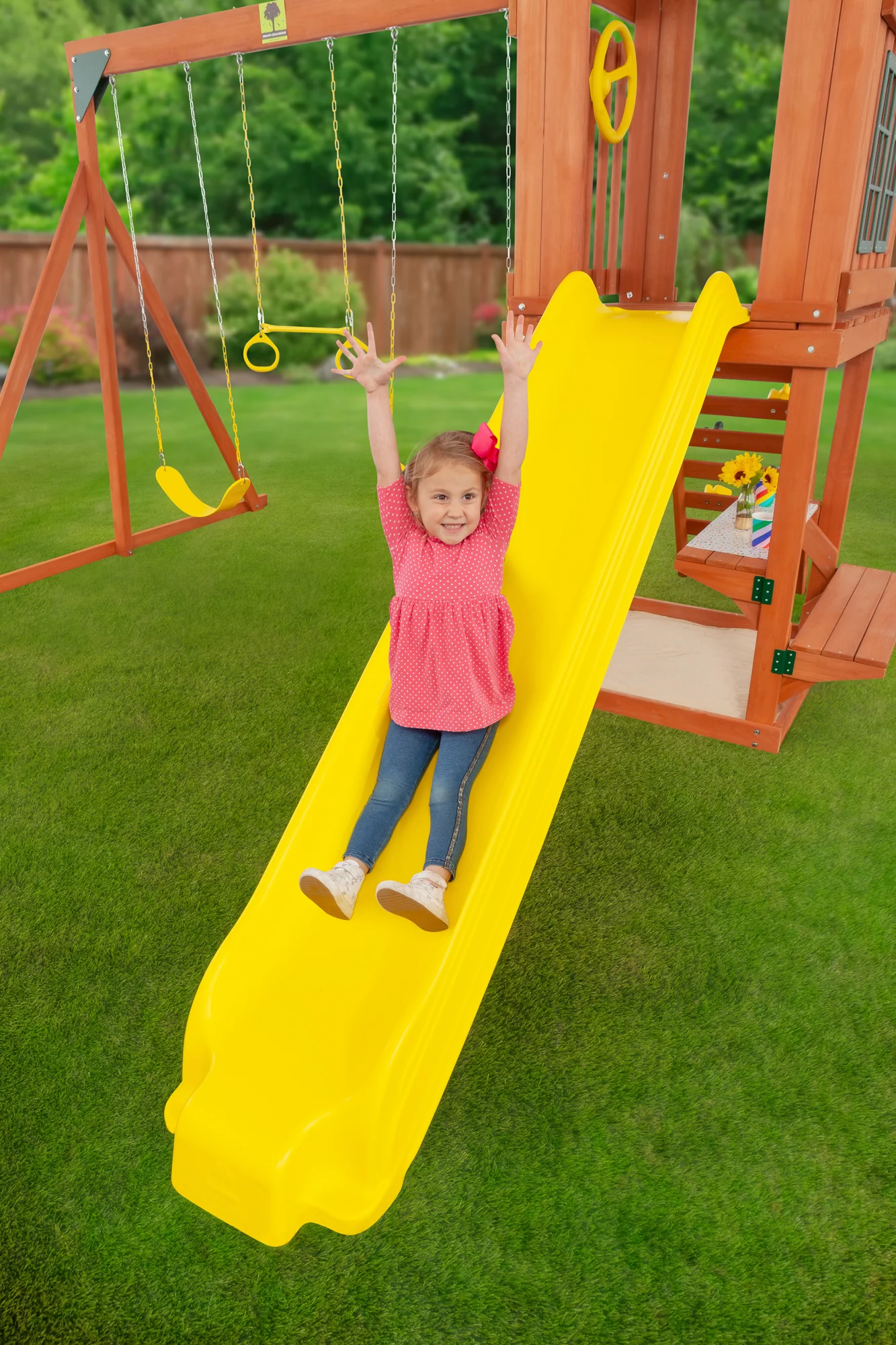 Creative Cedar Designs Cedar Cottage Wooden Swing Set