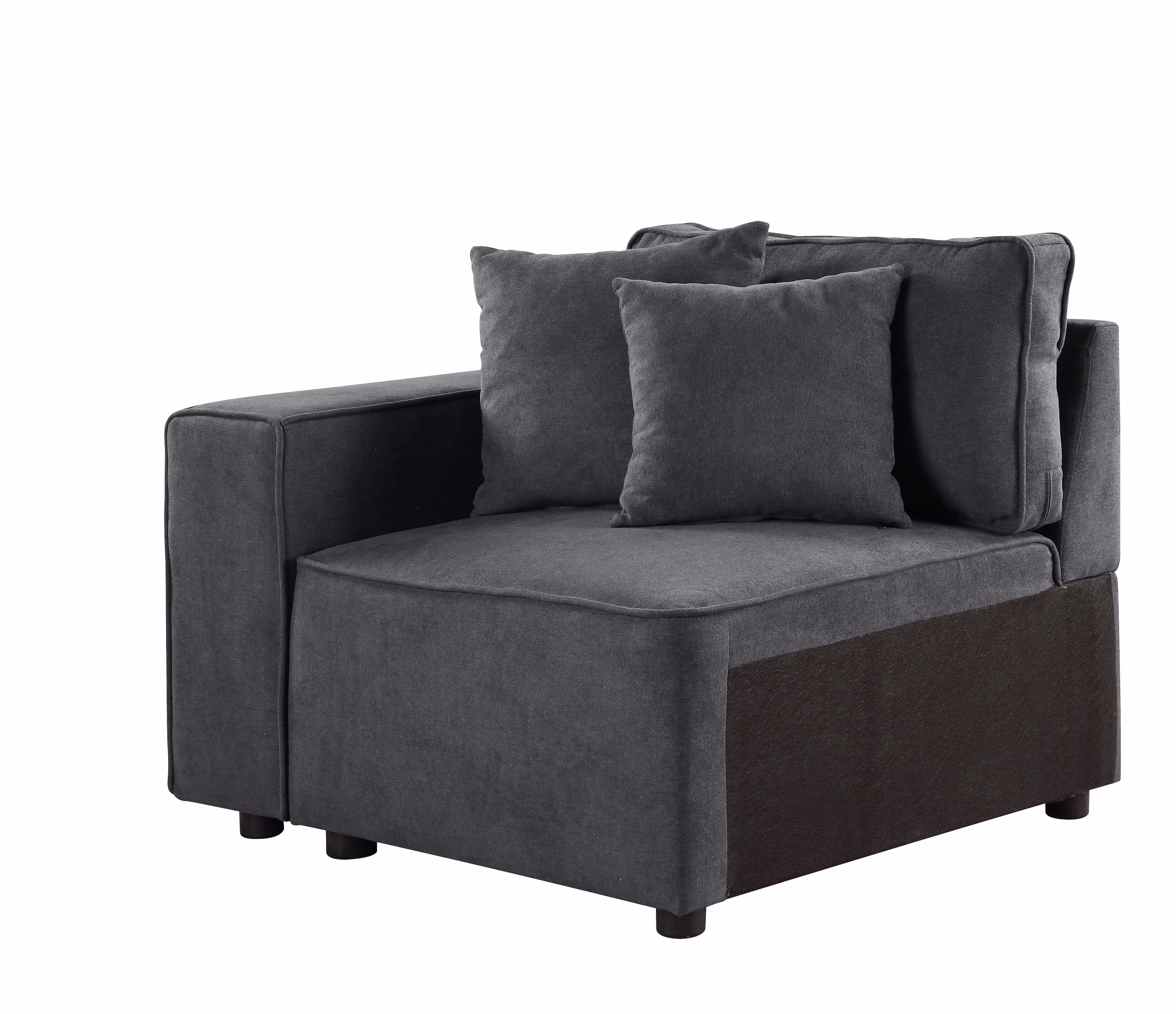 Acme Furniture Sectional Sofa, Gray, Fabric