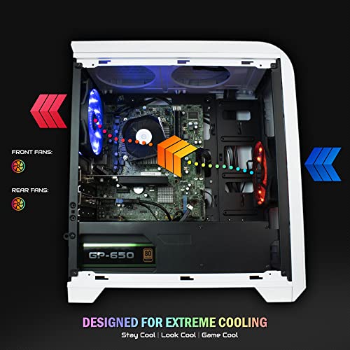Periphio Vortex Gaming PC Desktop Computer Tower, Intel Quad Core i5 3.2GHz, 16GB RAM, 120GB SSD 500GB 7200 RPM HDD, Windows 10