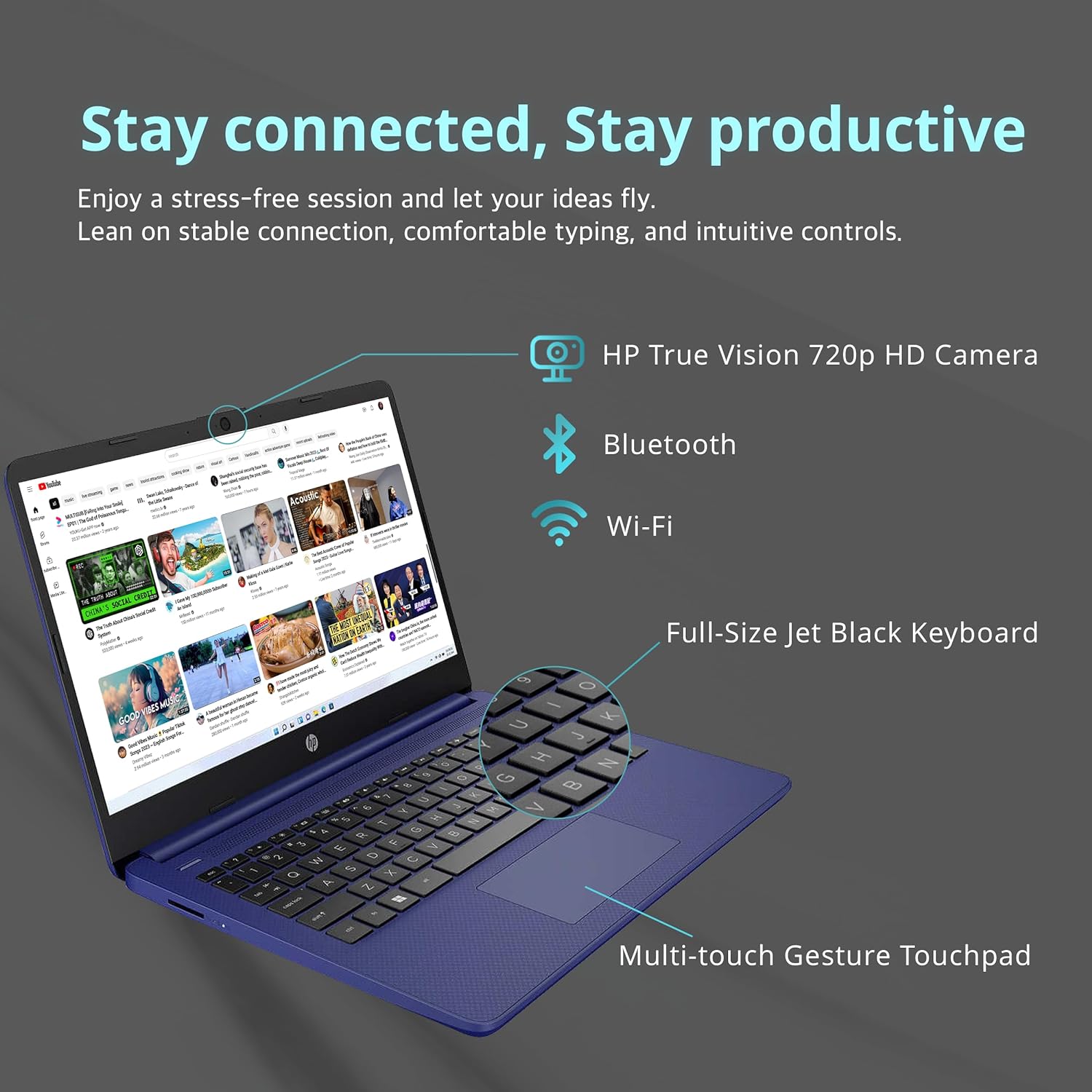 HP Touchscreen Laptop, 14" HD Business Laptop, AMD Ryzen 7-5700U, 32GB RAM, 2TB PCIe SSD, AMD Radeon Graphics, HD Webcam, WI-FI 6, Bluetooth, HDMI