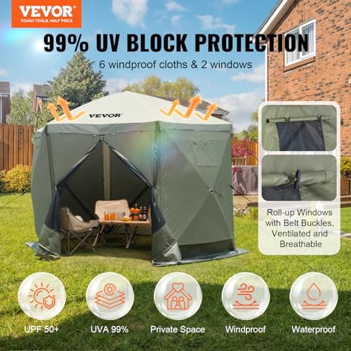 VEVOR Pop Up Gazebo Screen Tent, Pop-Up Instant Gazebo Tents with Mosquito Netting Outdoor Canopy