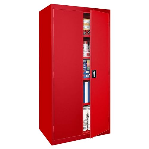Sandusky Lee EA4R362472-02 Welded Steel Elite Storage Cabinet with Adjustable Shelves, 24" Length x 36" Width x 72" Height, Charcoal