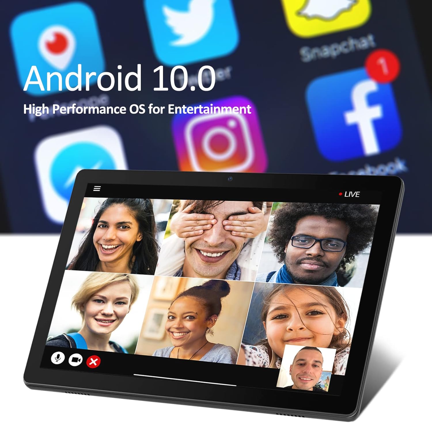 Android Tablet 10 inch 2022 Android 10.0 OS WiFi Tablets PC with 10.1'' IPS HD Display, 32GB ROM Storage, Quad Core Processor, 6000mAh Battery
