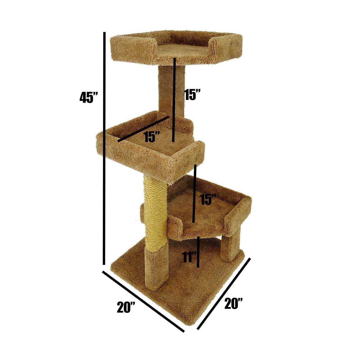 New Cat Condos 46 Solid Wood Triple Kitty Pad - Pet Supplies online store