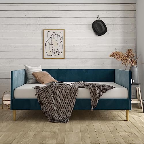 DHP Franklin Upholstered Daybed, Twin, Green Velvet