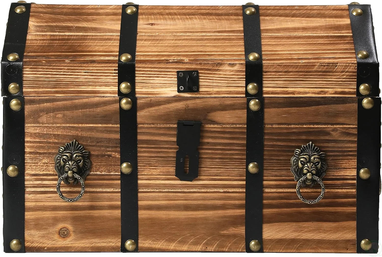 WANHUI(TM Large Wooden Pirate Lockable Trunk with Lion Rings